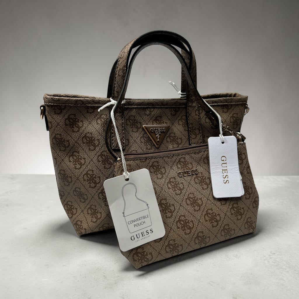 Torebka GUESS Latona Mini Tote Set – Latte/Brown
