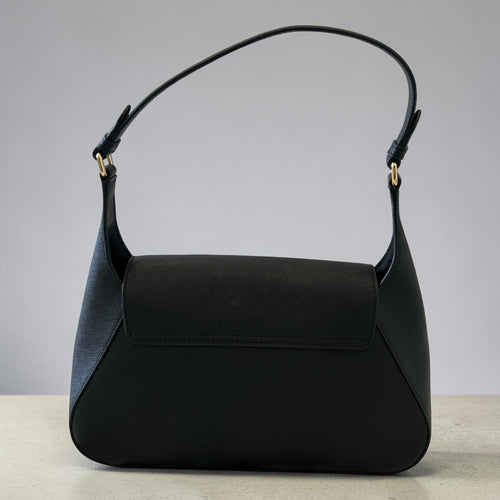 Lauren Ralph Lauren Schylar Medium Shoulder Bag – Czarna Skórzana Torebka na Ramię