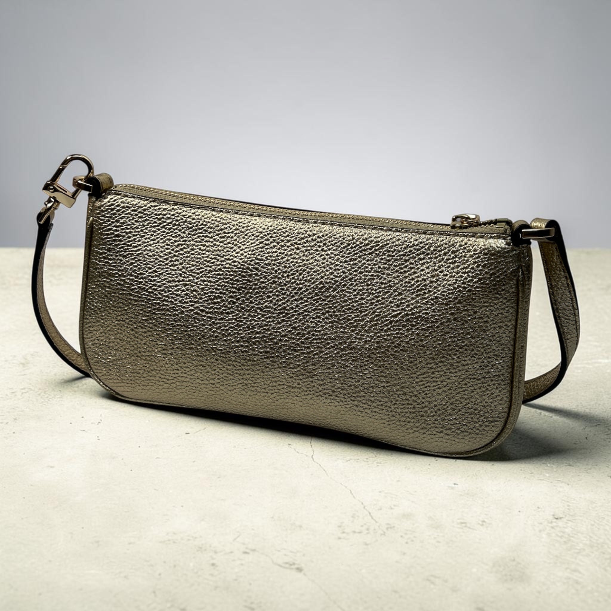 MICHAEL KORS Zoe Pouchette – Metaliczna Torebka na Ramię, Złota