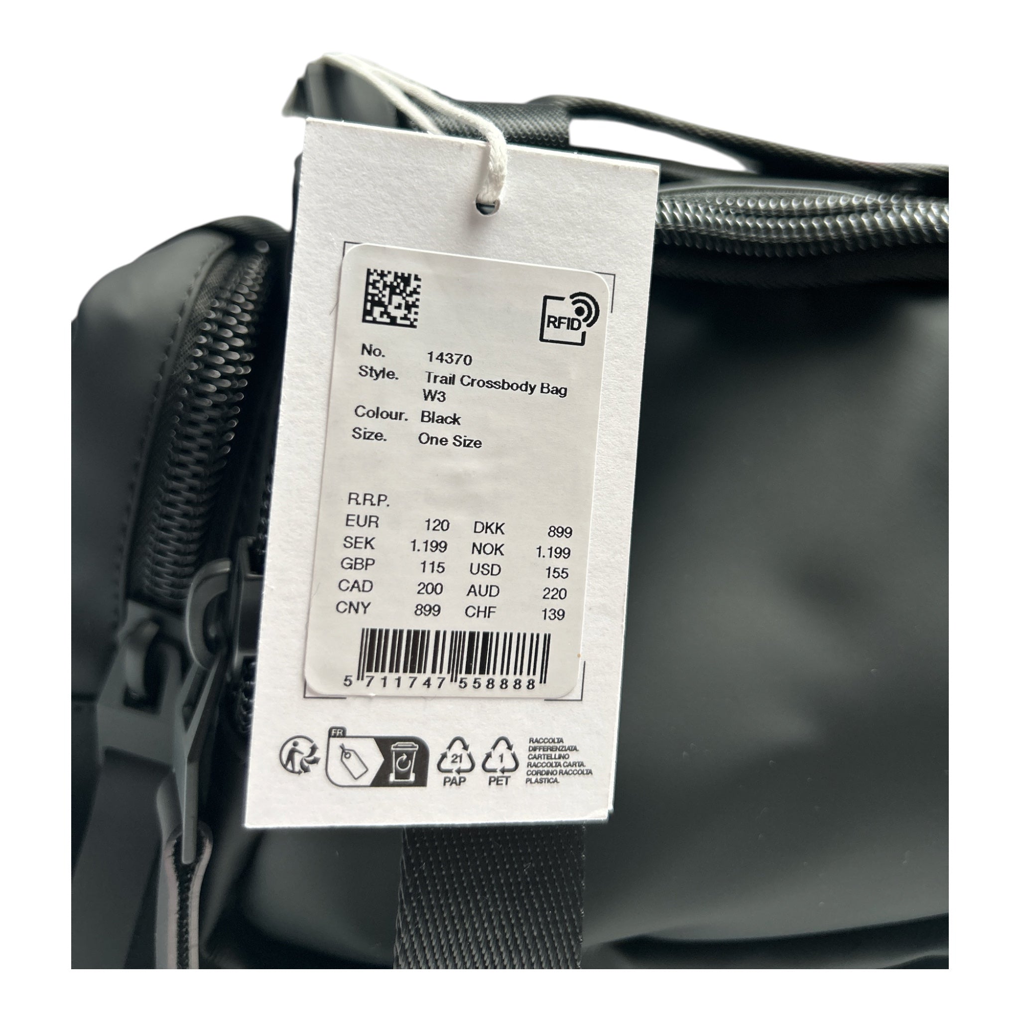 Torba Rains Trail Crossbody Bag W3 – Black 🖤