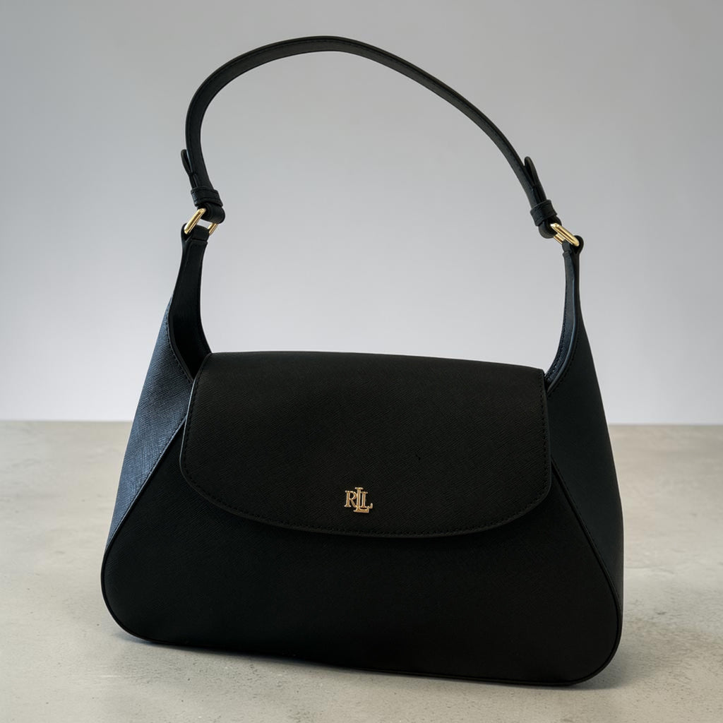 Lauren Ralph Lauren Schylar Medium Shoulder Bag – Czarna Skórzana Torebka na Ramię