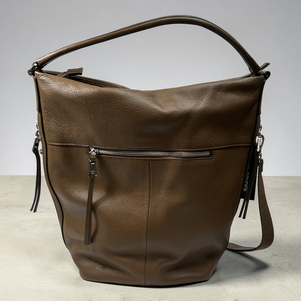FREDsBRUDER Rimini – Skórzana Torebka Damska typu Hobo (Chestnut)
