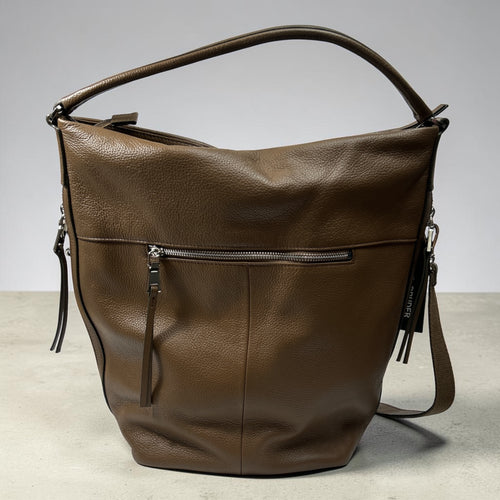FREDsBRUDER Rimini – Skórzana Torebka Damska typu Hobo (Chestnut)